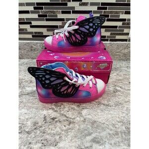 Skechers Youth Girls Light-Up Shoes Size 3Y Pink Multicolor Glitter High Top NIB
